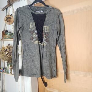 Affliction shirt long sleeve Large